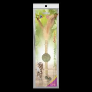 JUGUETE ESFERA DE CATNIP CON PLUMAS