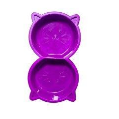 PLATO DOBLE GATO MORADO