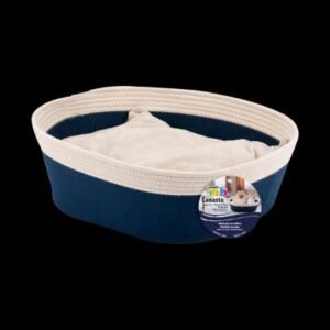 CANASTA DE TELA P/MASCOTA AZUL NAVY