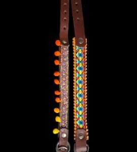 COLLAR CUERO CON HUICHOL #5